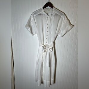 Banana Republic 100% cotton Romantic Dress White Size 12 Shirtdress